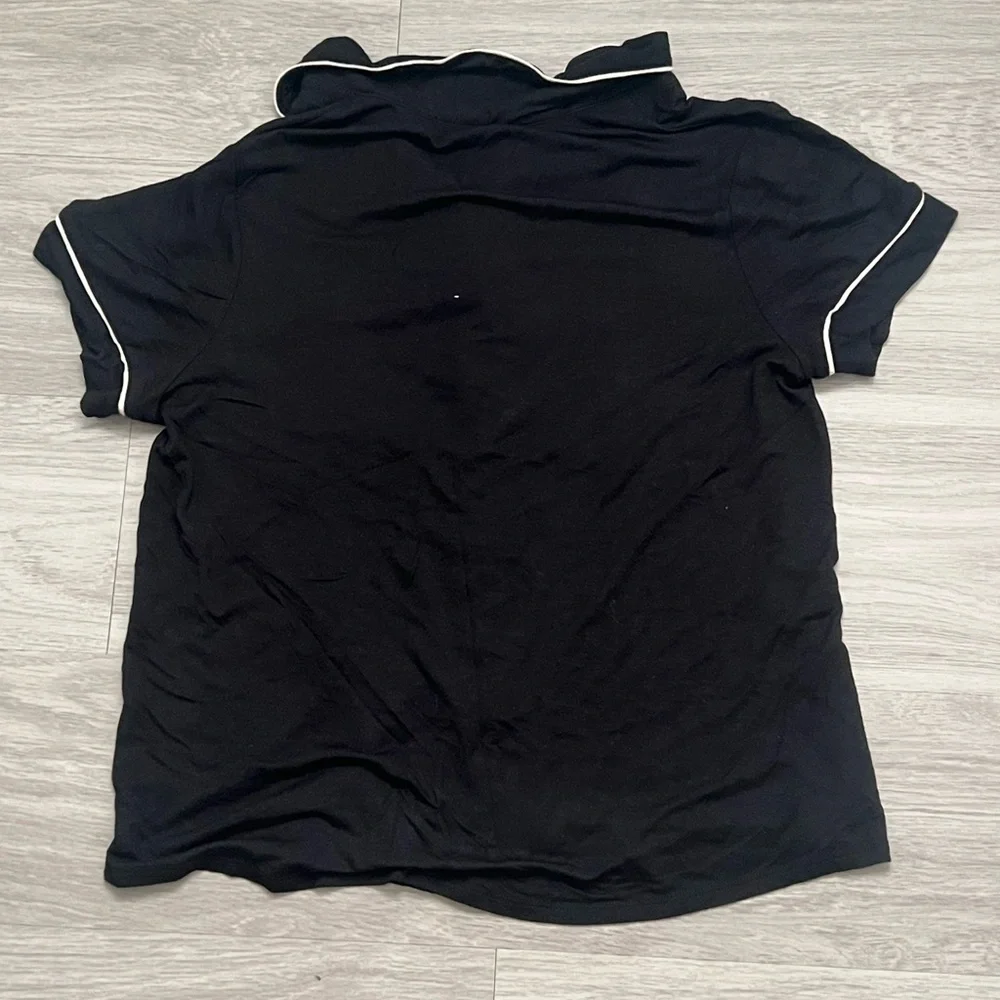 Target Black Pajama Top with White Trim medium - Picture 2 of 3